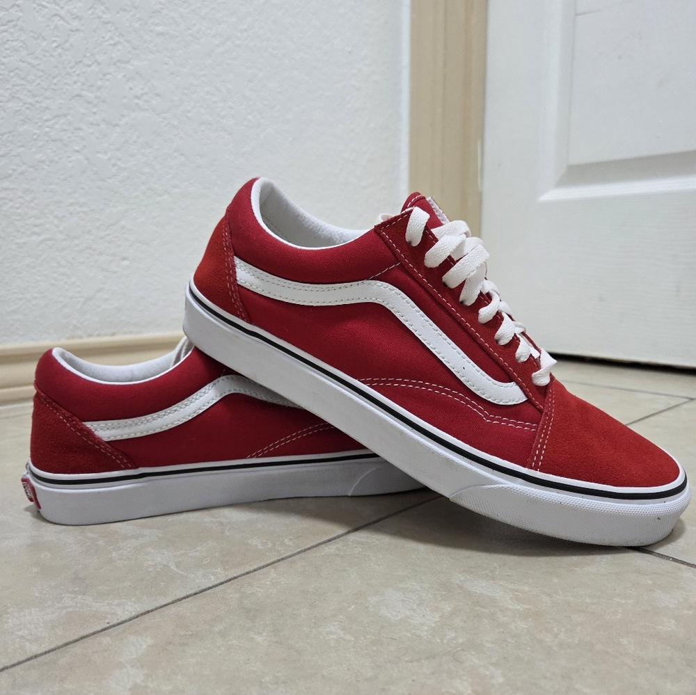 Vans Old Skool Racing Red Low Top Skate Shoe